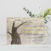 Invitation Fin automne ou hiver Rustic Tree Lights Mariage (Debout devant)