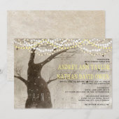 Invitation Fin automne ou hiver Rustic Tree Lights Mariage (Devant / Derrière)