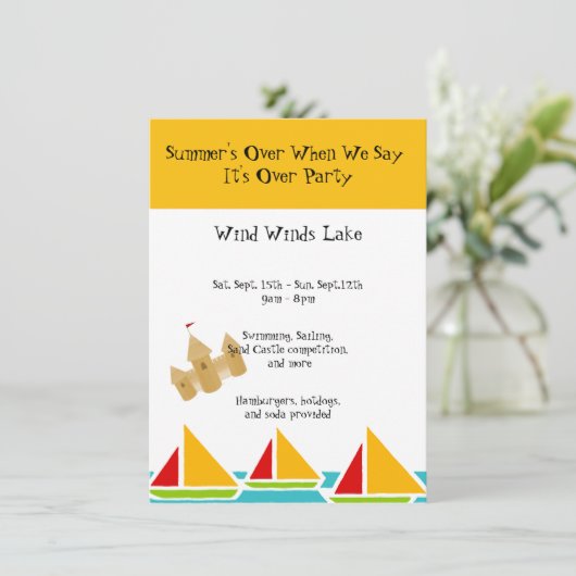 Invitation Fin de la fête d'été (Debout devant)