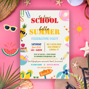 Invitation Fin de la fête scolaire, Bonjour Boho été