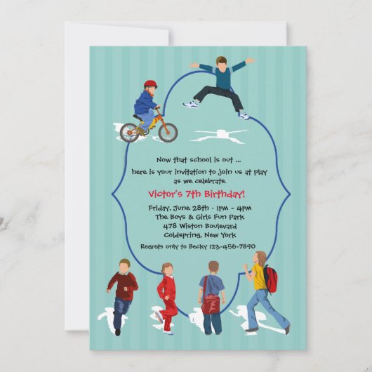 Invitation Fin de l'année scolaire grève l'invitation (Devant)