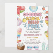 Invitation Fin de l'école, début de la fête d'été (Devant / Derrière)