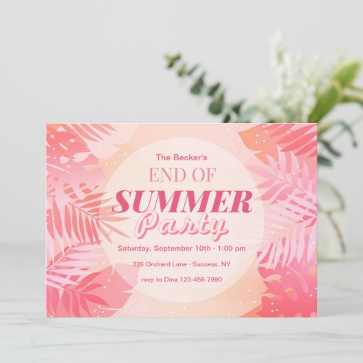 Invitation Fin de l'invitation de fête d'été (Debout devant)