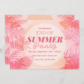 Invitation Fin de l'invitation de fête d'été (Devant / Derrière)