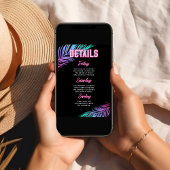 Invitation Fin de semaine Bach & Boozy Neon Blue & Pink Tropi