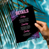 Invitation Fin de semaine Bach & Boozy Neon Blue & Pink Tropi
