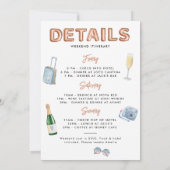 Invitation Fin de semaine Bach & Boozy Rose Gold Bachelorette (Dos)