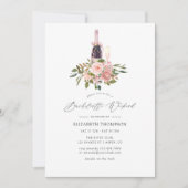 Invitation Fin de semaine Blush et Gold Floral Bachelorette (Devant)