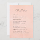 Invitation Fin de semaine Blush Pink and Gold Floral Bachelor (Dos)