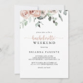 Invitation Fin de semaine classique Dusty Rose Rose Bachelore (Devant)