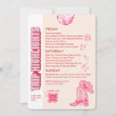 Invitation Fin de semaine d'anniversaire de la cowgirl Disco  (Dos)