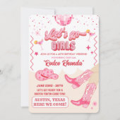 Invitation Fin de semaine d'anniversaire de la cowgirl Disco  (Devant)