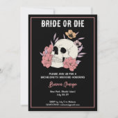 Invitation Fin de semaine de bachelorette à crâne noir marié  (Devant)