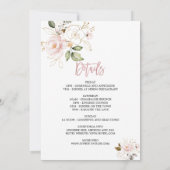 Invitation Fin de semaine de Bachelorette aux fleurs d'or ros (Dos)