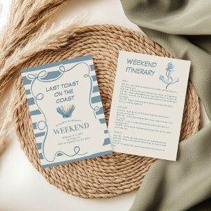 Invitation Fin de semaine de bachelorette bleu marine