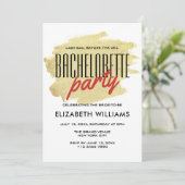 Invitation Fin de semaine de bachelorette bleu marine en or r (Debout devant)