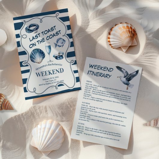 Invitation Fin de semaine de bachelorette côtière de la Marin