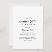 Invitation Fin de semaine de bachelorette de calligraphie mod (Devant)