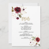 Invitation Fin de semaine de Bachelorette de luxe en or de Bo (Dos)