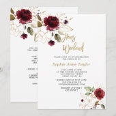 Invitation Fin de semaine de Bachelorette de luxe en or de Bo (Devant / Derrière)