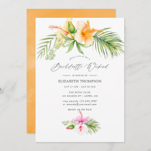 Invitation Fin de semaine de bachelorette de plage florale tr