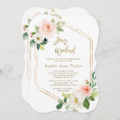 Invitation Fin de semaine de bachelorette de poule rose Flora (Devant / Derrière)