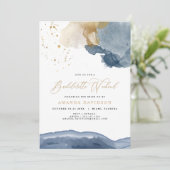 Invitation Fin de semaine de bachelorette en or bleu marine a (Debout devant)