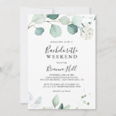 Invitation Fin de semaine de bachelorette Eucalyptus vert été (Devant)