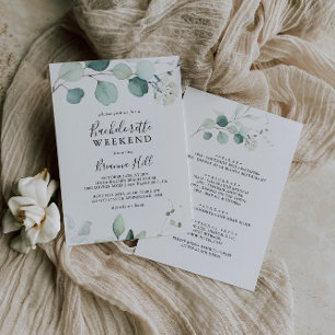 Invitation Fin de semaine de bachelorette Eucalyptus vert été