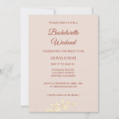 Invitation Fin de semaine de bachelorette florale rustique in (Devant)