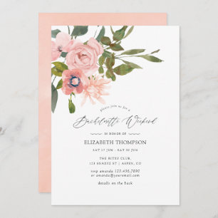 Invitation Fin de semaine de bachelorette flush et Rose Gold