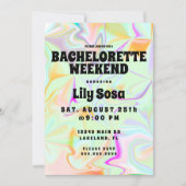 Invitation Fin de semaine de bachelorette holographique super (Devant)