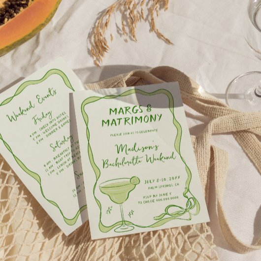 Invitation Fin de semaine de bachelorette Marges et Mariage
