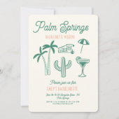 Invitation Fin de semaine de bachelorette rose Palm Springs d (Devant)