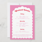 Invitation Fin De Semaine De Bachelorette Rouge Et Rose Arc R (Dos)