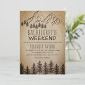 Invitation Fin de semaine de bachelorette rustique Woodland M (Debout devant)