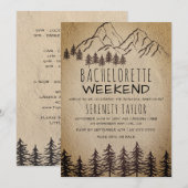 Invitation Fin de semaine de bachelorette rustique Woodland M (Devant / Derrière)