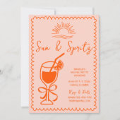 Invitation Fin de semaine de bachelorette tirée à la main Sun (Devant)