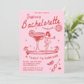 Invitation Fin de semaine de Dernier toast Funky Red Bachelor (Debout devant)
