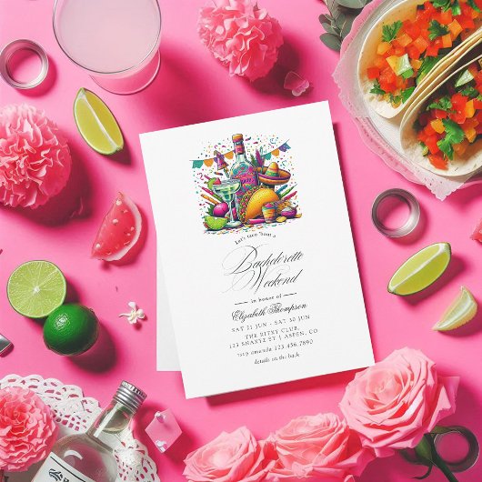 Invitation Fin de semaine de fêtes de bachelorette avec Tacos