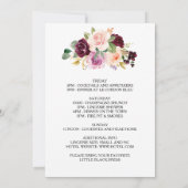 Invitation Fin de semaine de la bachelorette florale bordeaux (Dos)