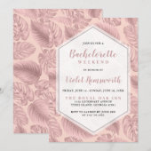 Invitation Fin de semaine de la bachelorette géométrique rose (Devant / Derrière)