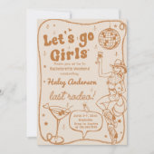 Invitation Fin de semaine de la disco cowgirl Rodeo Bachelore (Devant)