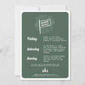 Invitation Fin de semaine de la fête de baccalauréat rétro da (Dos)