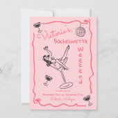 Invitation Fin de semaine de la licence funky à main rose (Devant)