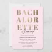 Invitation Fin de semaine de la licence moderne Blush & Gold (Devant)