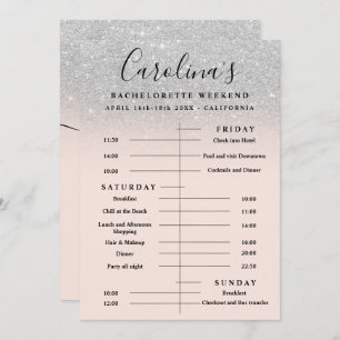 Invitation Fin de semaine de la ligne de parties scintillant