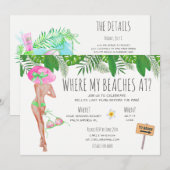 Invitation Fin de semaine de la plage de Bachelorette (Devant / Derrière)