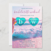 Invitation Fin de semaine de la plage de Pink Tropical (Devant)