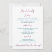 Invitation Fin de semaine de la plage de Pink Tropical (Dos)